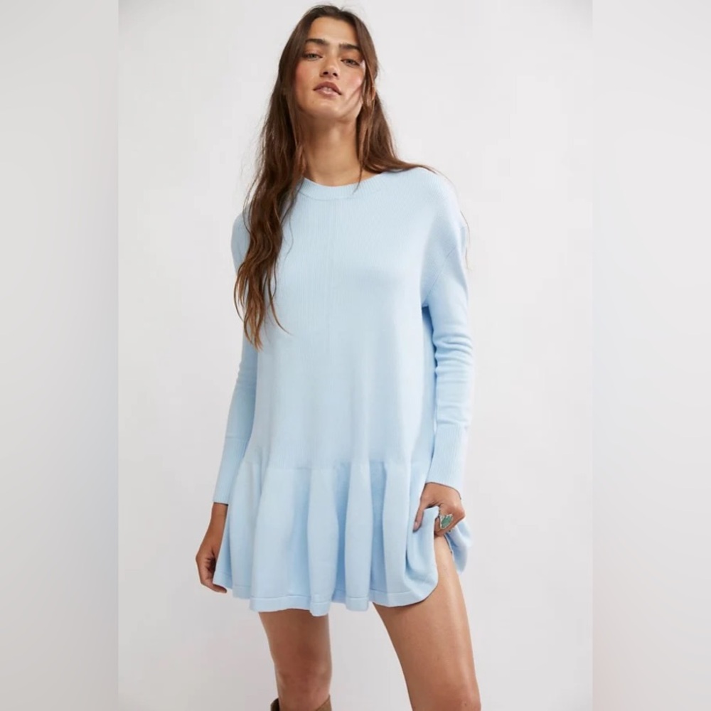 Cutest free people movement dress ever!! pretty icy blue color!! NEW WITH TAGS!